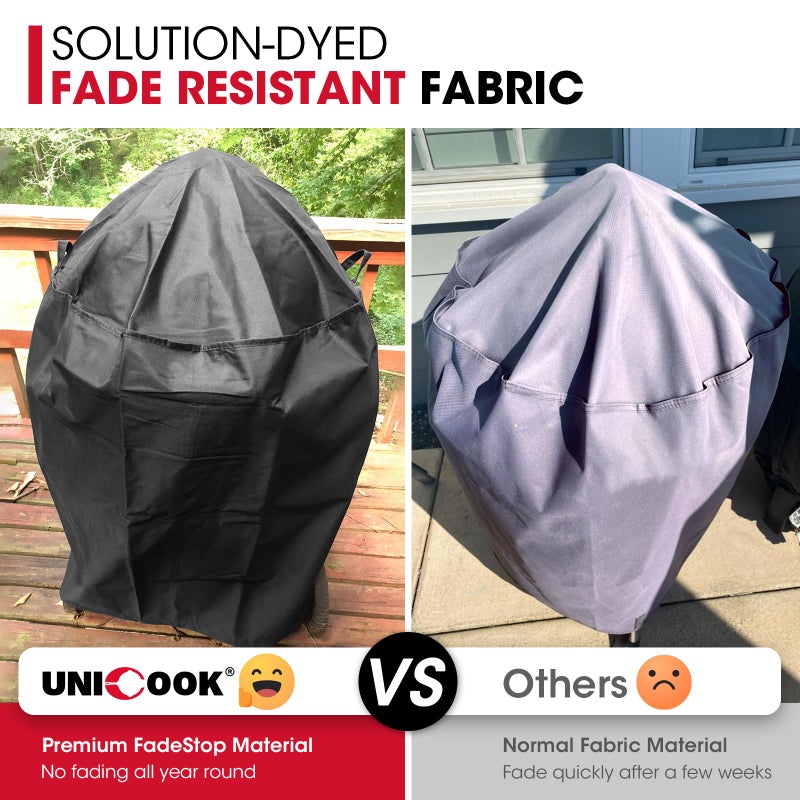 Unicook Round Smoker Cover 30 Inch, Heavy Duty Waterproof Charcoal Kettle BBQ Grill Cover, Fade Resistant Barrel Protector, Fits Weber Char-Griller Akorn Kamado and More, 30" Dia x 36" H - Image 4